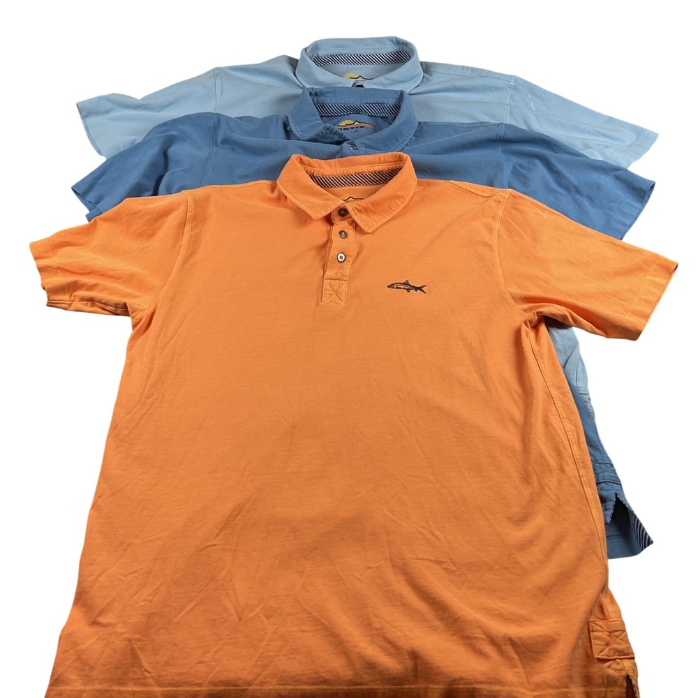 3- Orvis Polo Shirt Lot Mens‎ Medium Short Sleeve Embroidered Tarpon Fish Casual